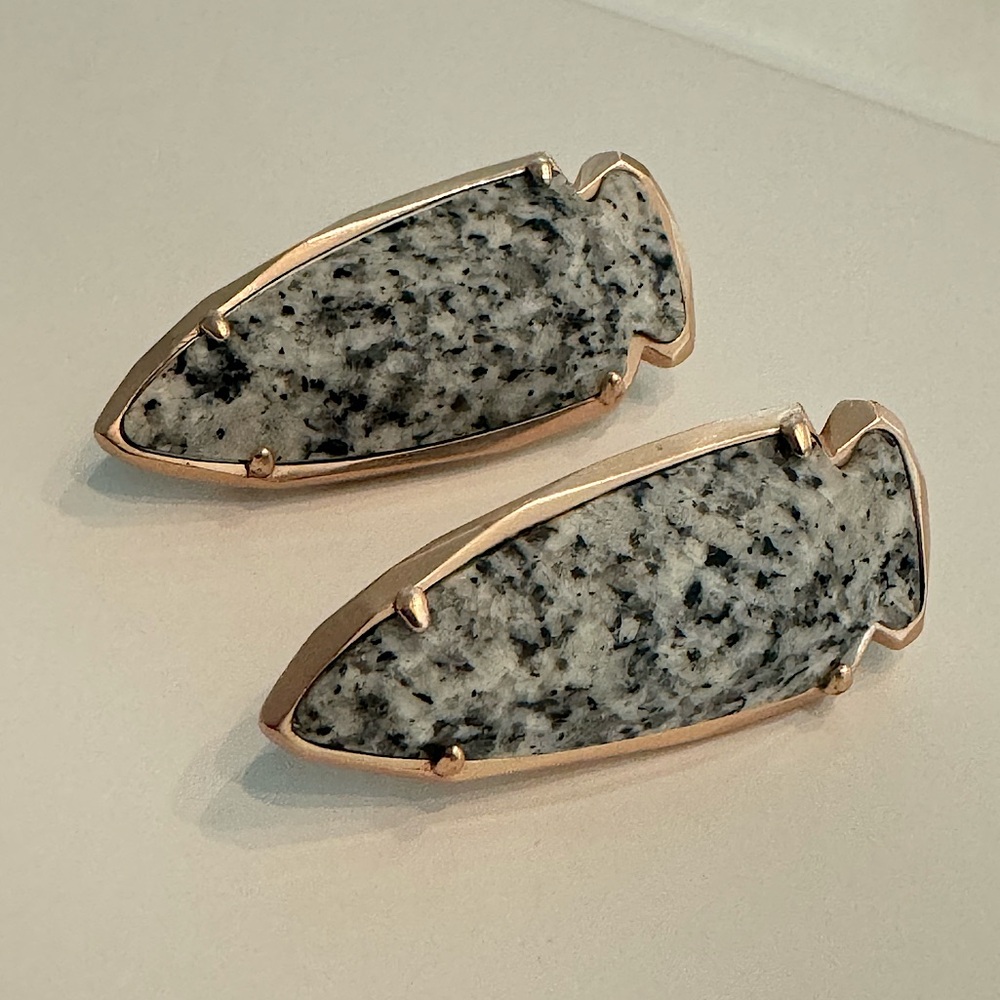 Kendra Scott Large Kathryn Earrings (rose gold and granite)